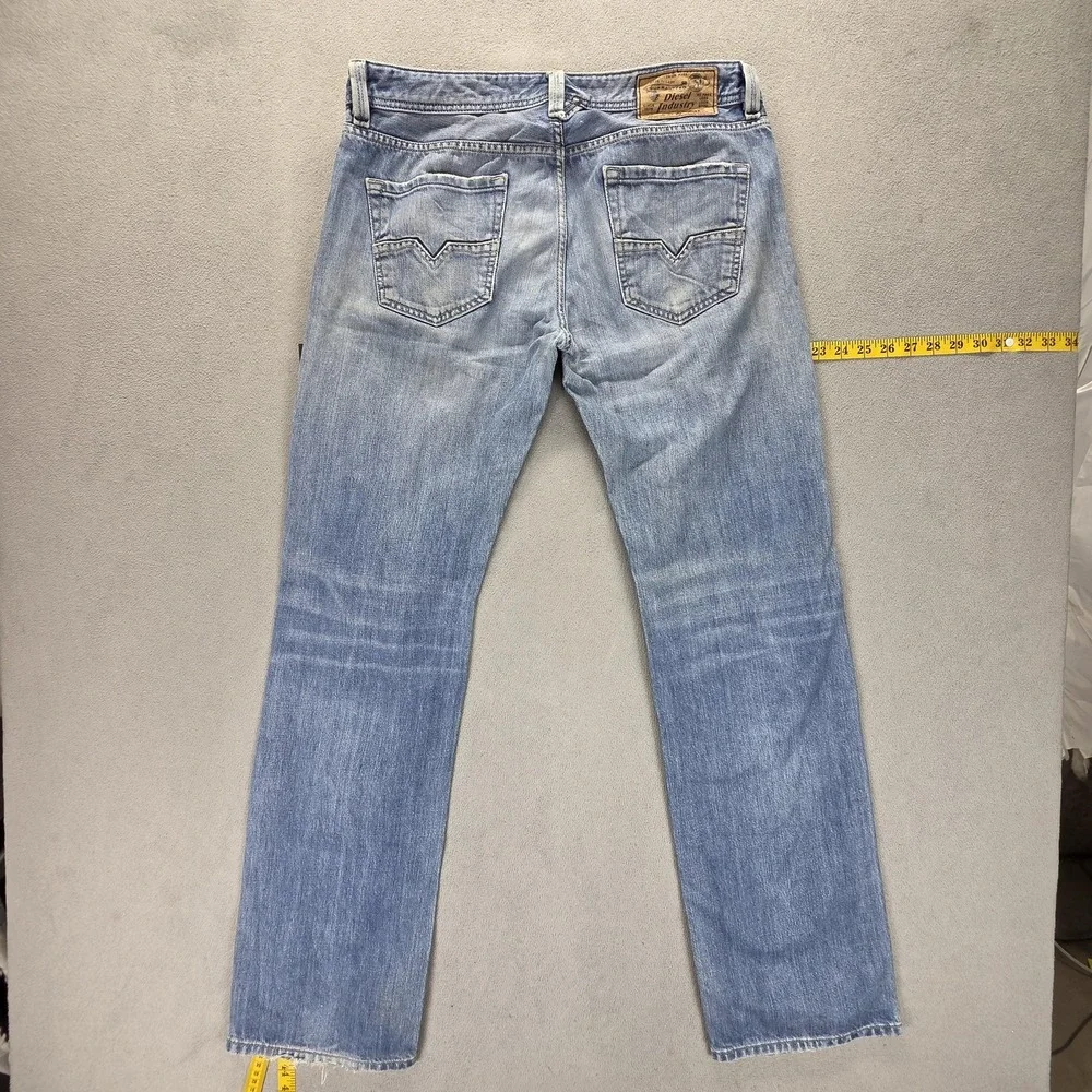 Diesel Jeans Mens 32x34 Blue Larkee Regular Straight Button Fly Made Italy 008XR